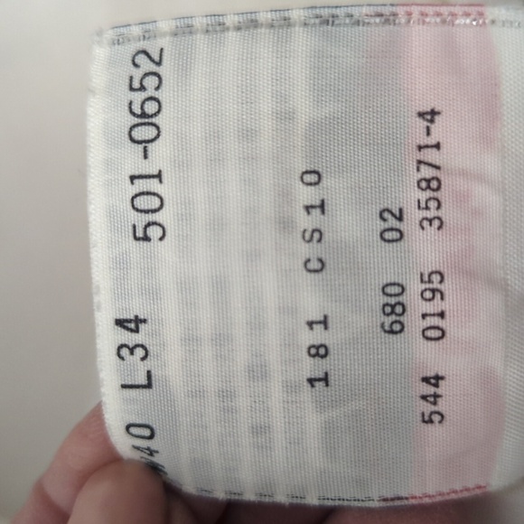 Levis Vintage 501 Made In USA Reg Tag Button Fly Natural White Jeans W40 L34 - Picture 9 of 11